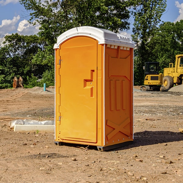 can i customize the exterior of the portable restrooms with my event logo or branding in West Mayfield